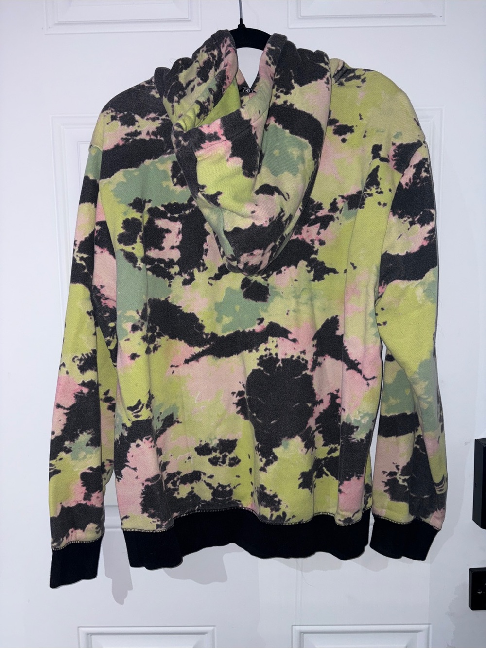 Volcom Men's Tie-Dye Crewneck Hoodie - Pink, Green, Black - Picture 2 of 2